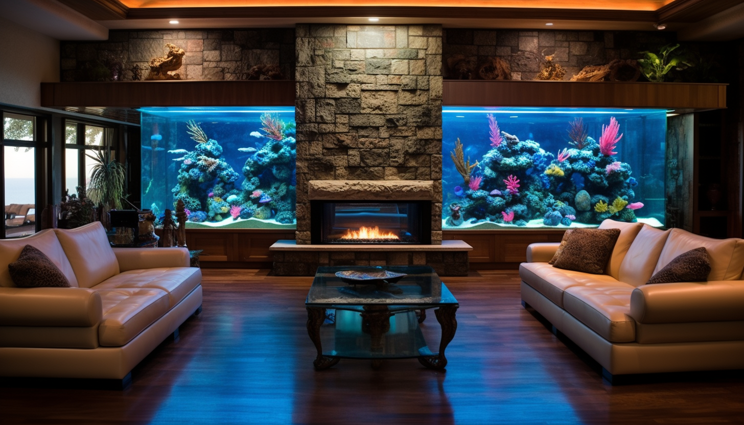 Saltwater Aquarium in a Living Room