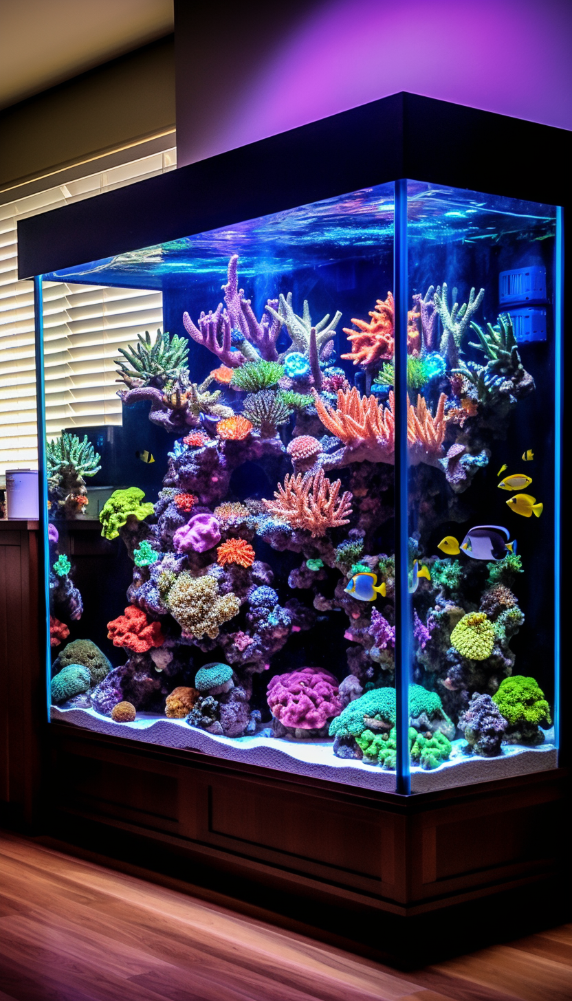 Saltwater Aquarium in a Living Room