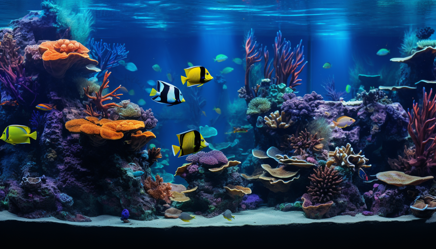 Saltwater Aquarium with Several Active Fish